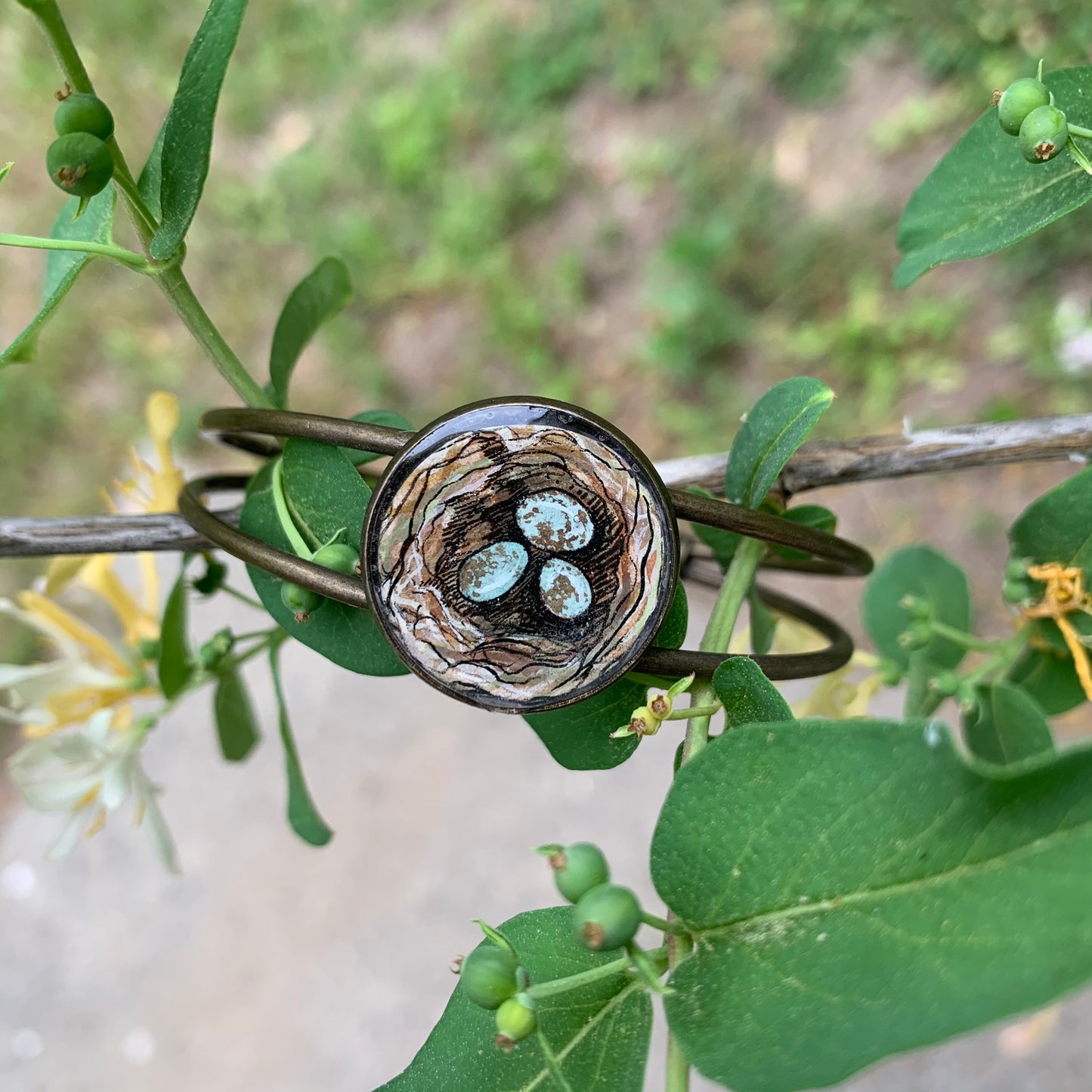 Springtime Treasures // Hand-painted Watercolor Bracelet