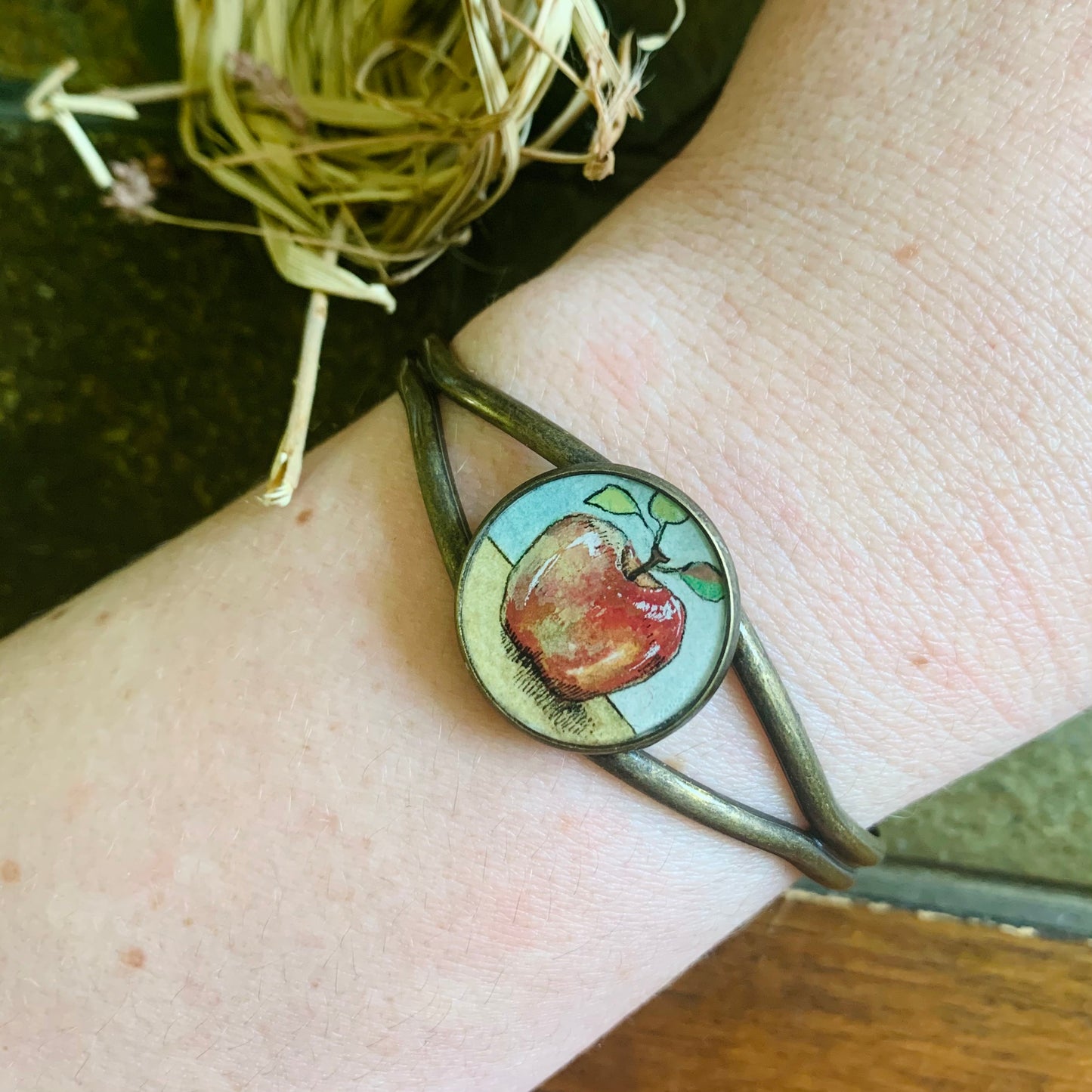 Apple of My Eye  // Hand-painted Watercolor Bracelet