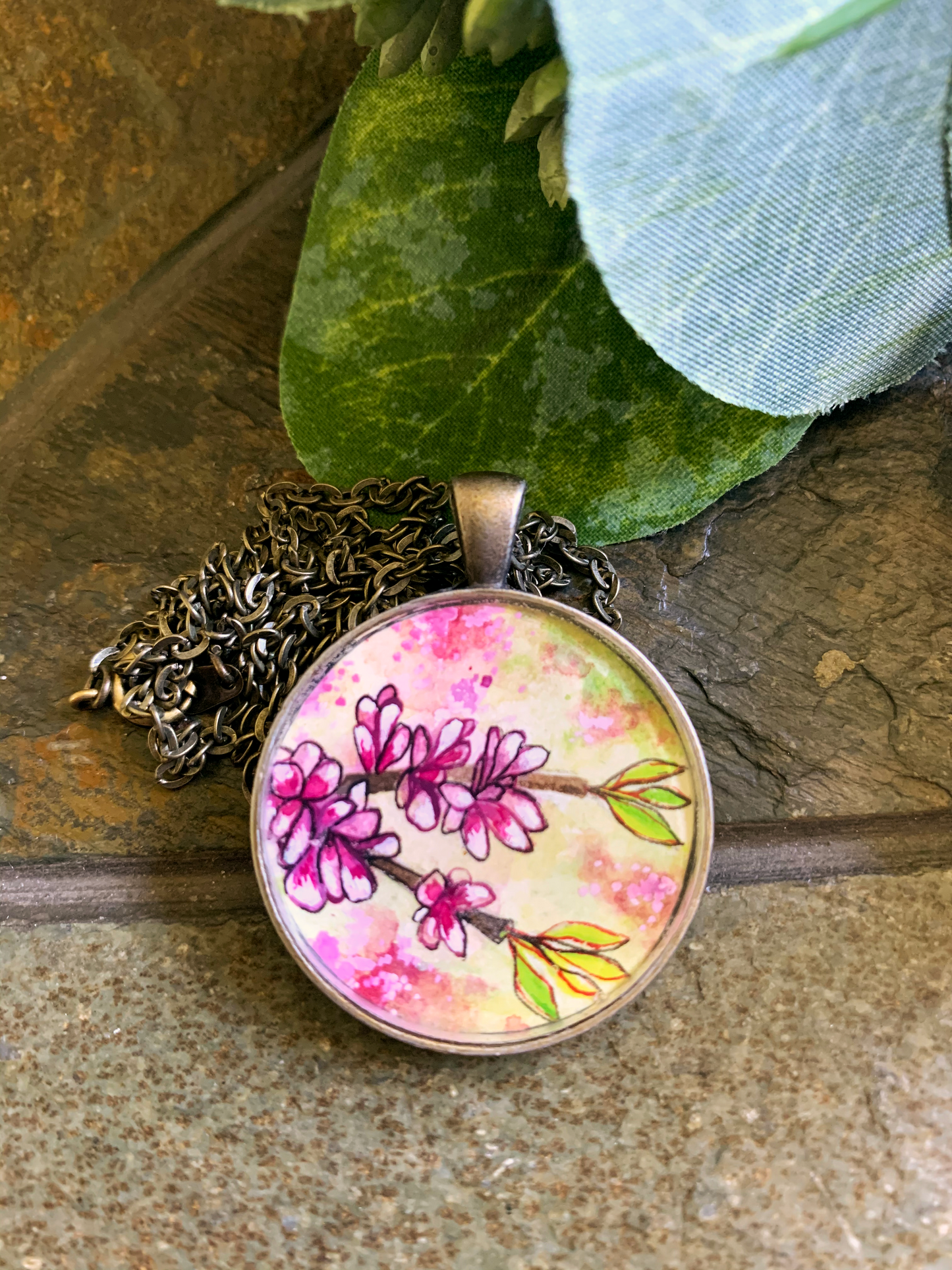 Flowering Judas // Hand-painted Watercolor Pendant