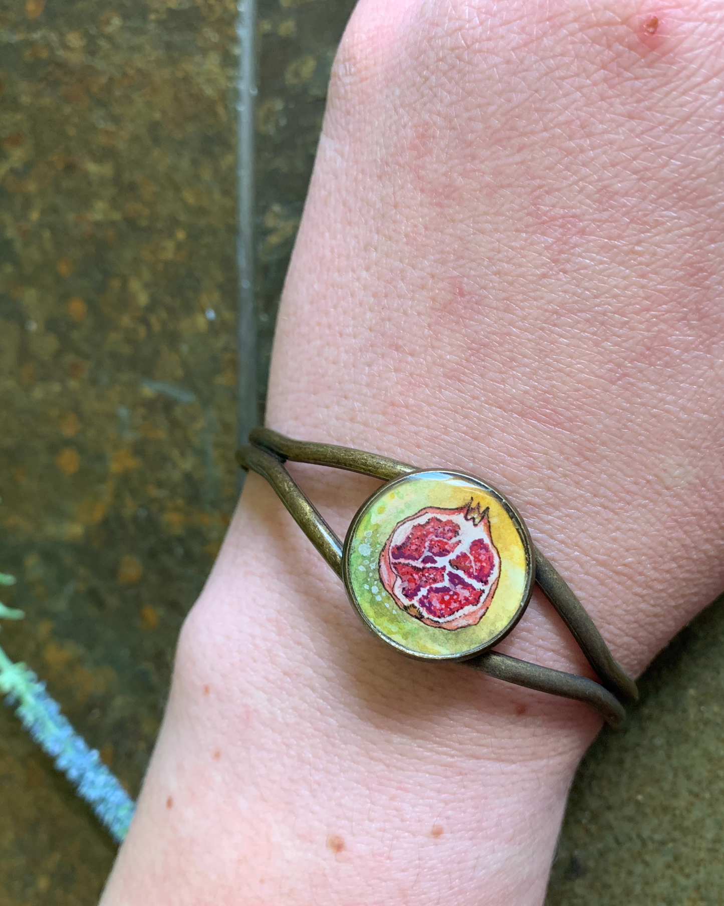 Forbidden Fruit  // Hand-painted Watercolor Bracelet