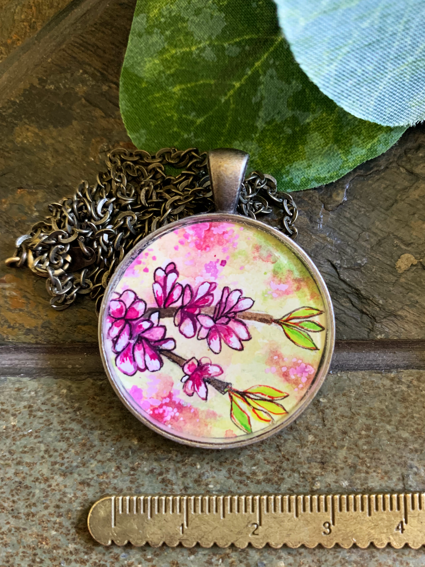 Flowering Judas // Hand-painted Watercolor Pendant