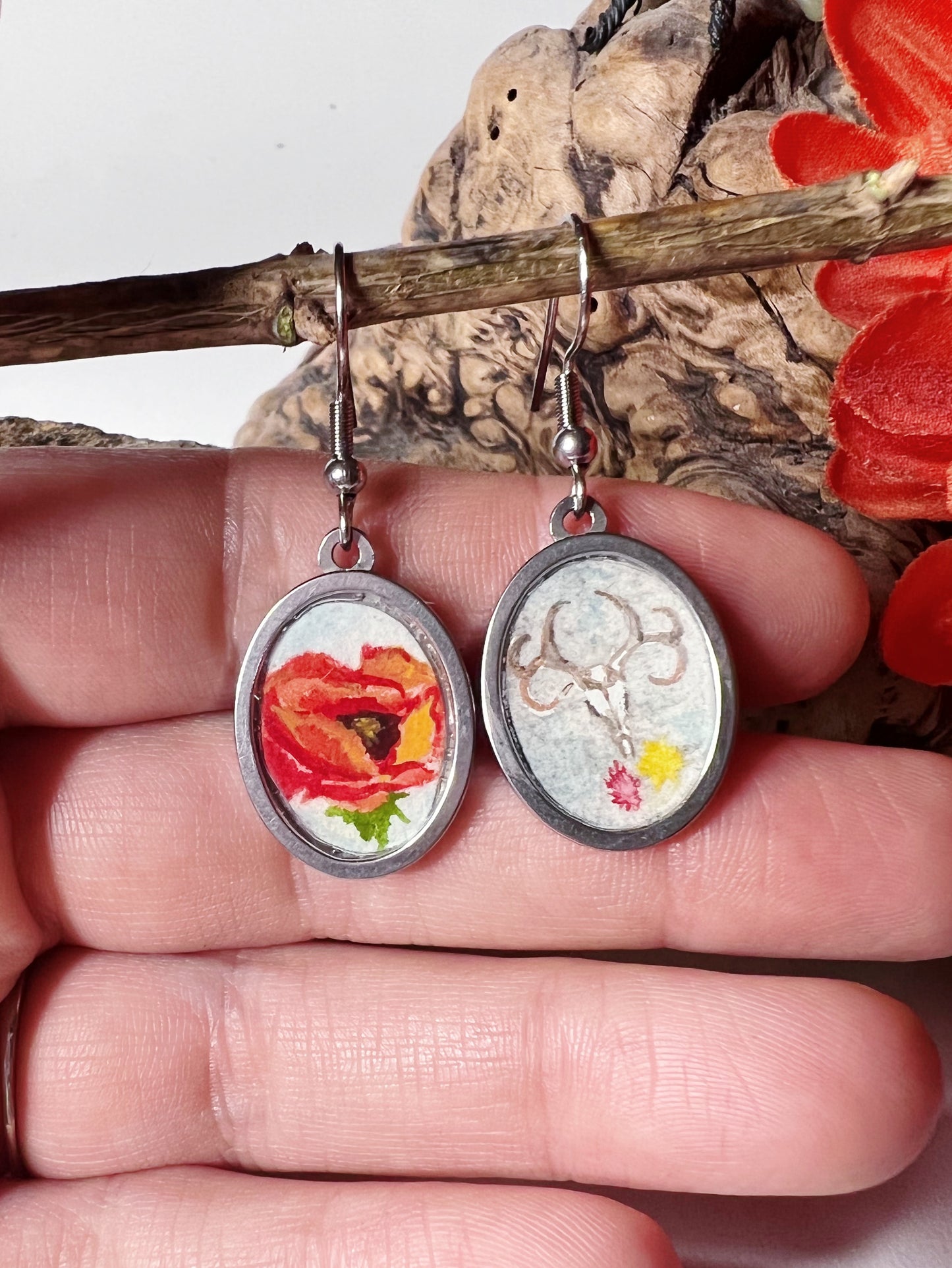 Georgia // Hand-painted Watercolor earrings