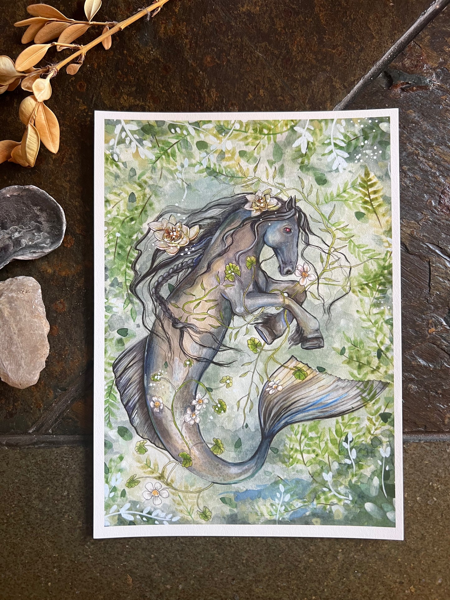 “Kelpie” // Mixed Media on Paper // 2019 // Archival Giclee Print