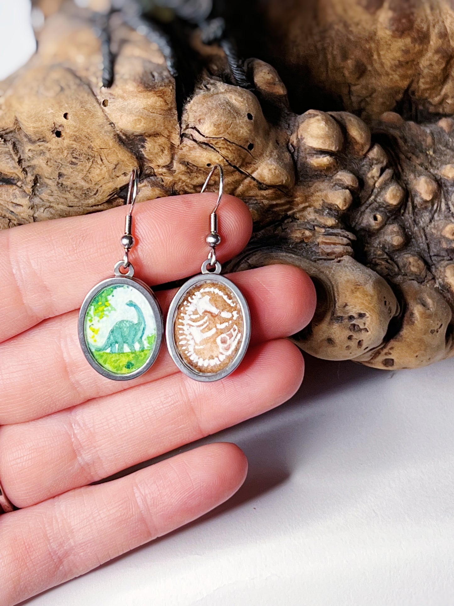 Time after Time // Hand-painted Watercolor earrings