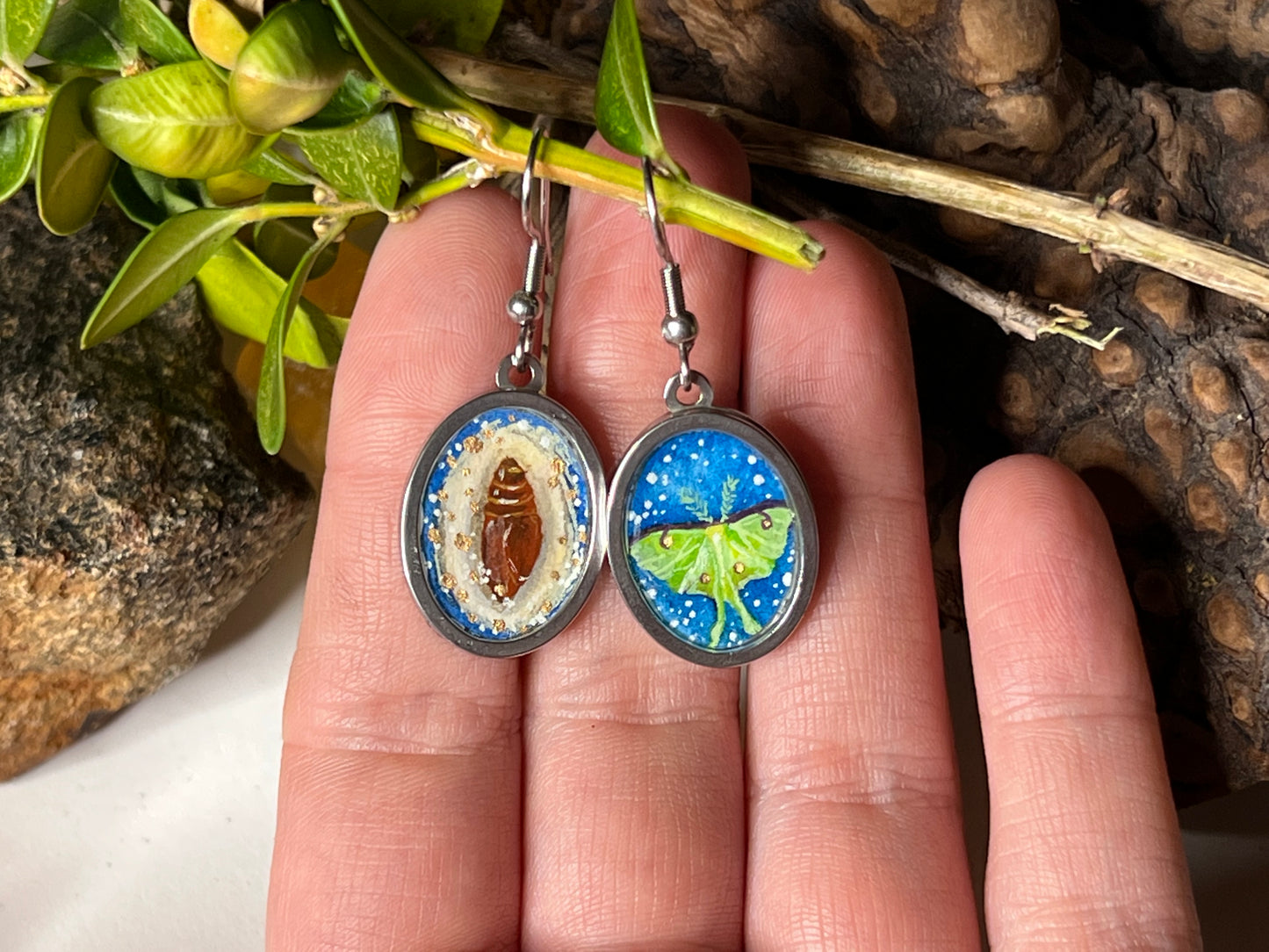 Luna  // Hand-painted Watercolor earrings