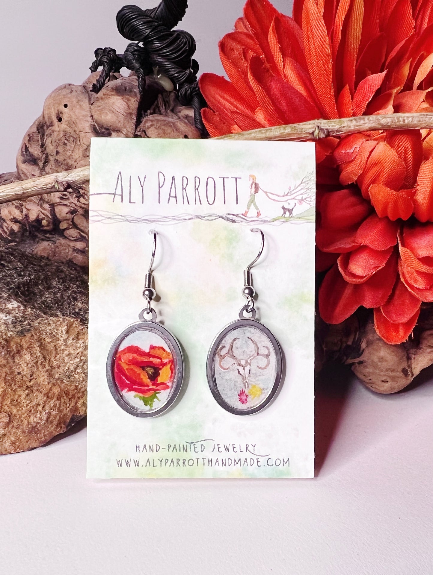 Georgia // Hand-painted Watercolor earrings